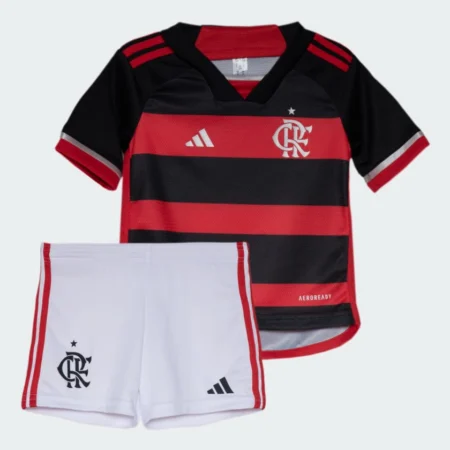 Kit Infantil Flamengo Vermelho I Home 2024/25 Unissex