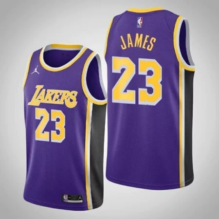 Regata NBA JORDAN Lakers City Roxa - James #23