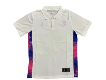 Camisa Polo PSG Branca com Roxo Masculina