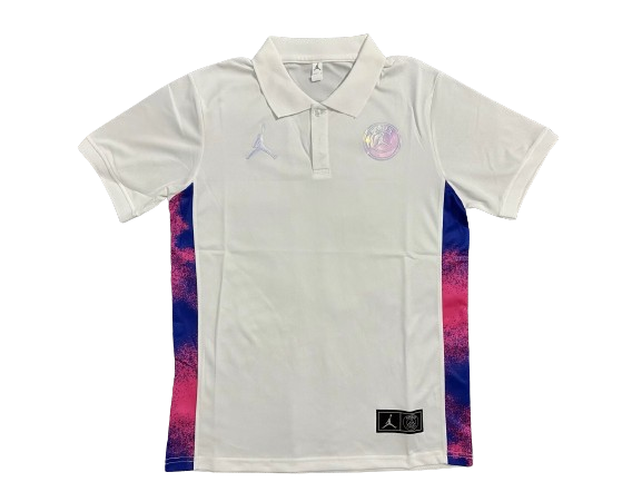Camisa Polo PSG Branca com Roxo Masculina Camisa Polo PSG Branca com Roxo Masculina