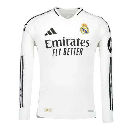 Nova Camisa I Real Madrid Branca 2024/25 Manga Longa Jogador.