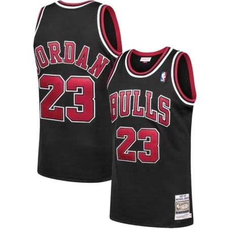 Regata NBA Mitchell & Ness Chicago Bulls 1997/98 Preta - Jordan #23