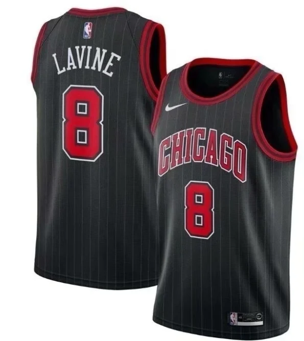 Regata NBA Swingman  Chicago Bulls Preta - Lavine #8