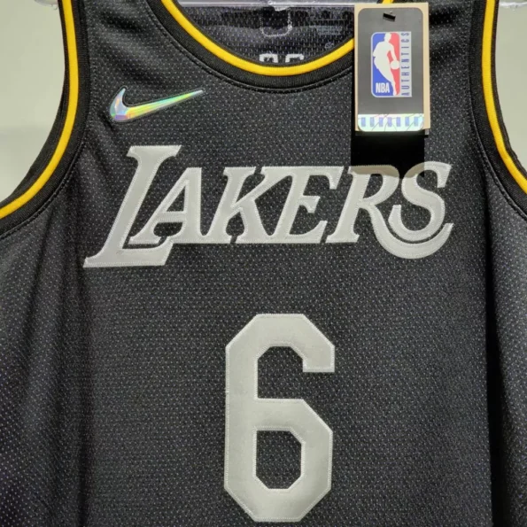 Regata NBA Lakers Preta Silc Select Series MVP - James #6