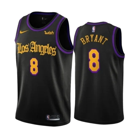 Regata NBA Los Angeles Lakers Preta/Roxa - Bryant #8