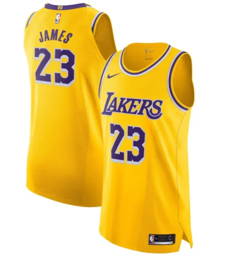 Regata NBA ICON AUTHENTIC Lakers - Amarela - James #23