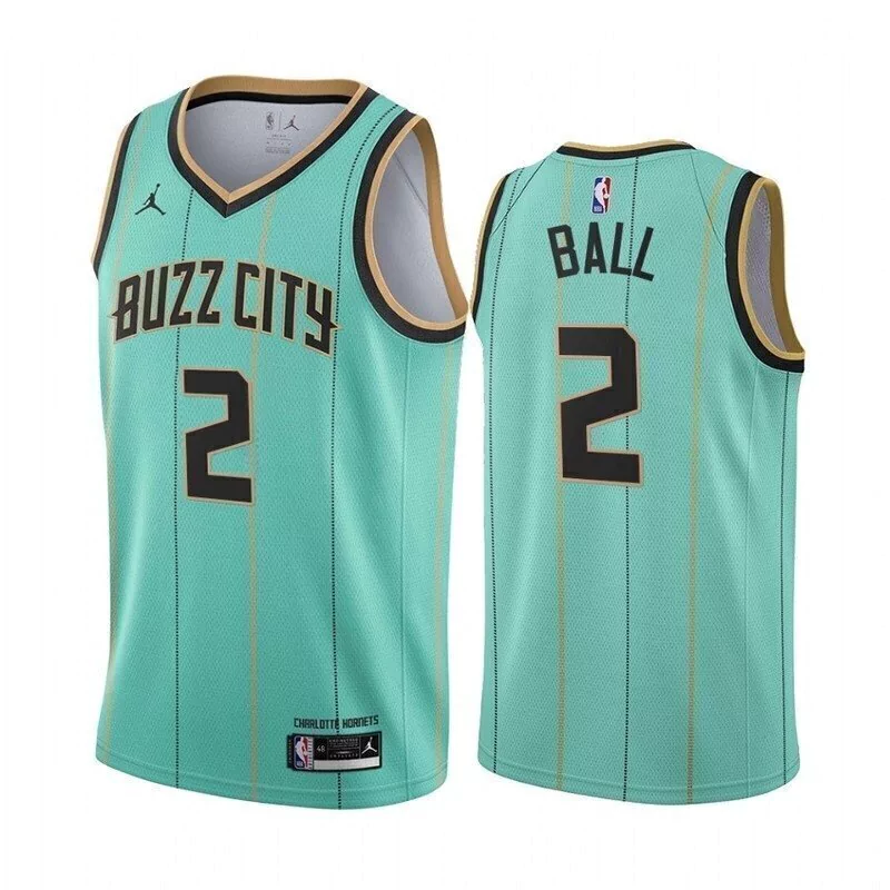 Regata NBA Charlotte Hornets City Azul Bebê 2020-21 - Ball #2 Regata NBA Charlotte Hornets City Azul Bebê 2020-21 - Ball #2