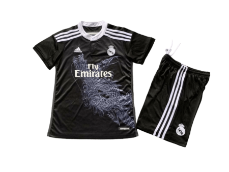 Kit Infantil Real Madrid Preta Away 2014/15 Unissex