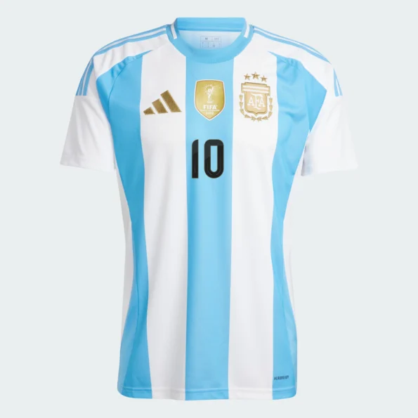 Camisa Argentina I Home Branca 2024/25 Messi #10 Masculina