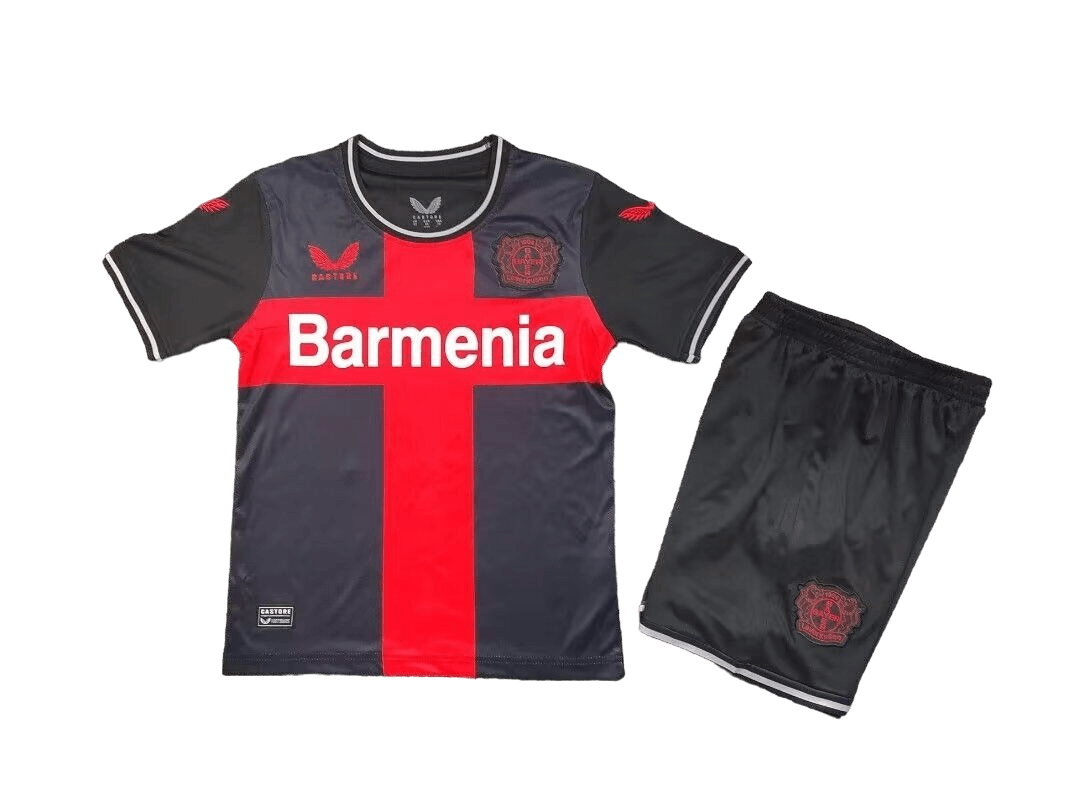 Kit Infantil Bayer Leverkusen Preta 1 2023/24 Unissex Kit Infantil Bayer Leverkusen Preta 1 2023/24 Unissex