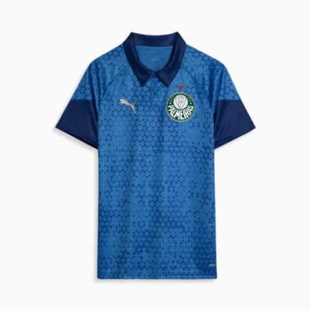 Camisa Treino/Viagem Palmeiras Azul Gola Polo 2024/25 Masculina