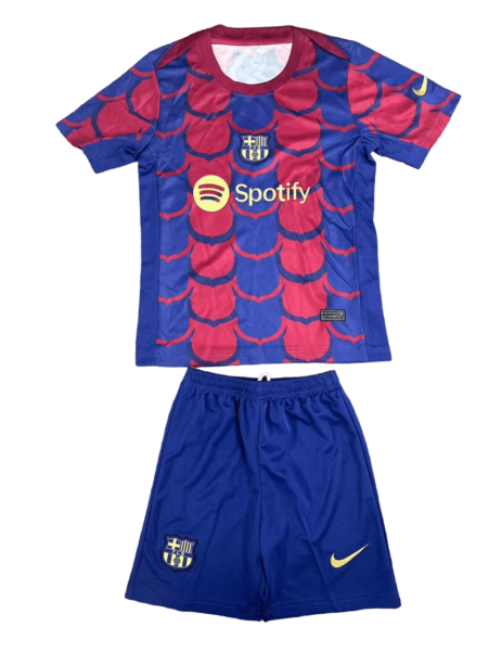 Kit Infantil Pré-jogo Barcelona Vermelho 2024/25 Unissex
