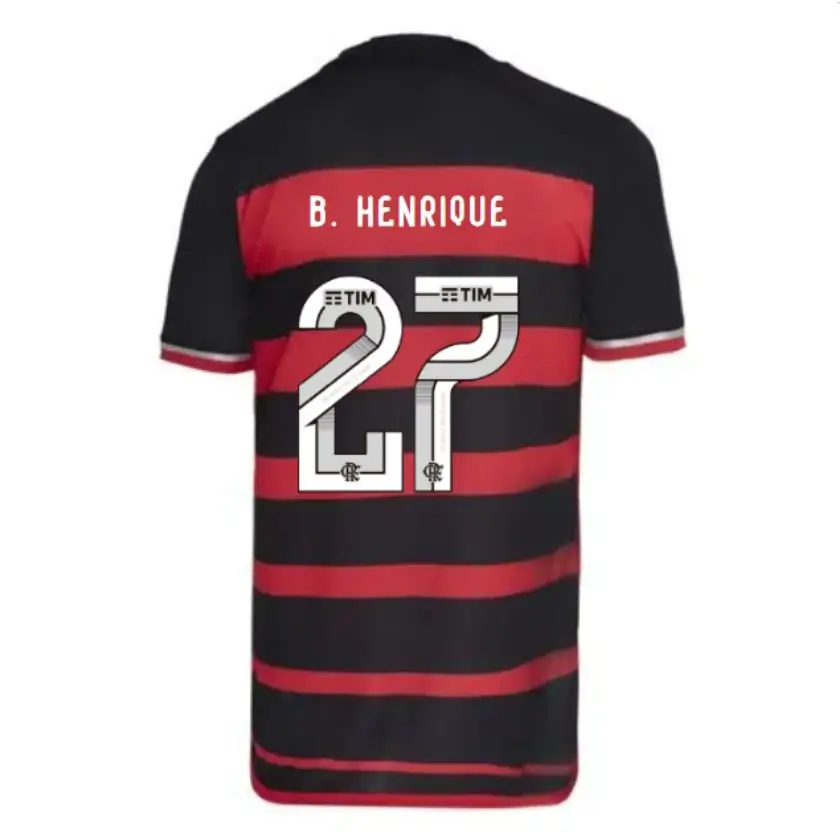 Camisa Flamengo Do B. HENRIQUE #27 Vermelha I 2024/25 Masculina Camisa Flamengo Do B. HENRIQUE #27 Vermelha I 2024/25 Masculina
