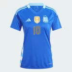 Camisa Argentina II Away Azul Messi #10 2024/25 Feminina