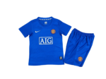 Kit Infantil Manchester United Away Azul 2007/08 Unissex