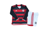 Kit Infantil Flamengo Manga Longa Vermelho 2024/25 Unissex
