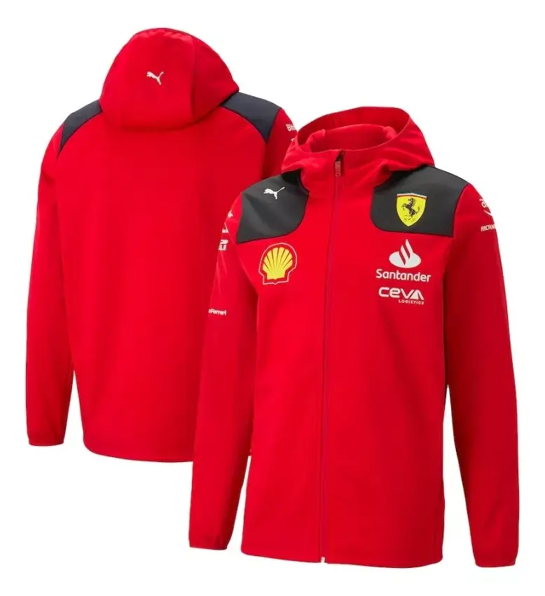 Jaqueta de Frio Ferrari F1 Team Vermelha C/Capuz Jaqueta de Frio Ferrari F1 Team Vermelha C/Capuz