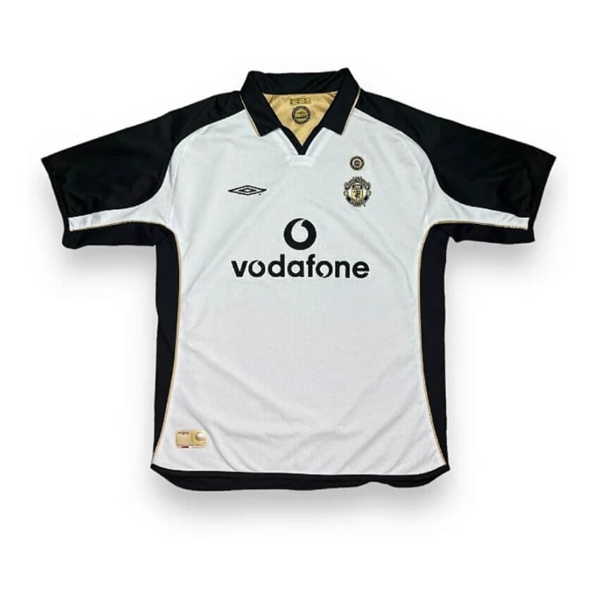 Camisa Man Utd Reversível Dourada/Branca Retrô 2001 100 Anos Camisa Man Utd Reversível Dourada/Branca Retrô 2001 100 Anos