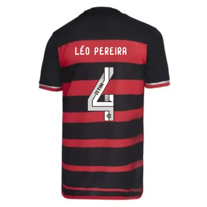 Camisa Flamengo do Léo Pereira #4 Vermelha I 2024/25 Masculina Camisa Flamengo do Léo Pereira #4 Vermelha I 2024/25 Masculina