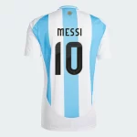 Camisa Argentina I Home Branca 2024/25 Messi #10 Masculina