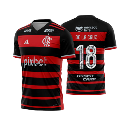 Camisa De La Cruz #18 Flamengo Vermelha I 2024/25 Masculina