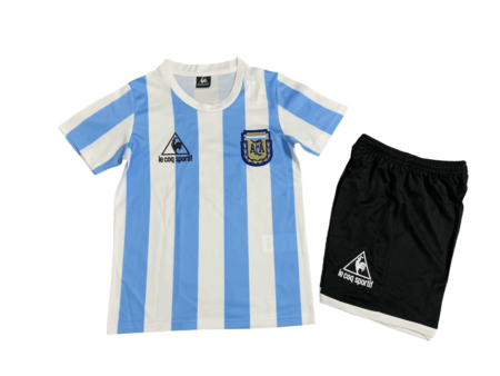 Kit Infantil Argentina 1986 Home Azul/Branca Retrô Unissex