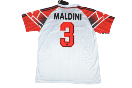 Camisa Ac Milan Branca Away MALDINI #3 1997/98 Masculina