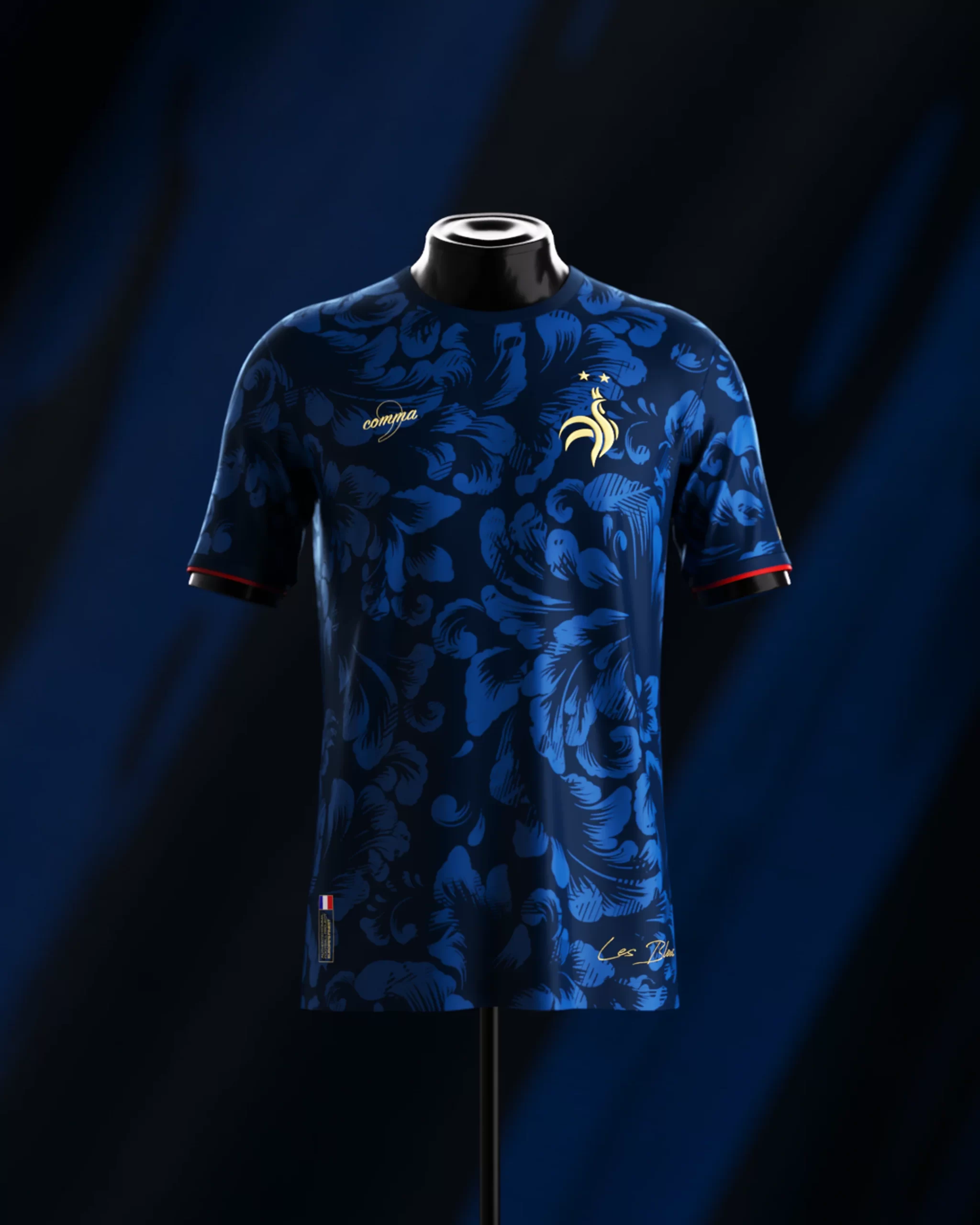Camisa "Les Bleus" da França Azul Commafootball 2024/25 Masculina Camisa "Les Bleus" da França Azul Commafootball 2024/25 Masculina
