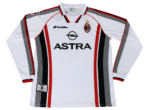 Camisa Ac Milan Branca Away 1997/98 Manga Longa Masculina