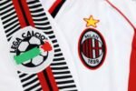 Camisa Ac Milan Branca Away 1997/98 Manga Longa Masculina