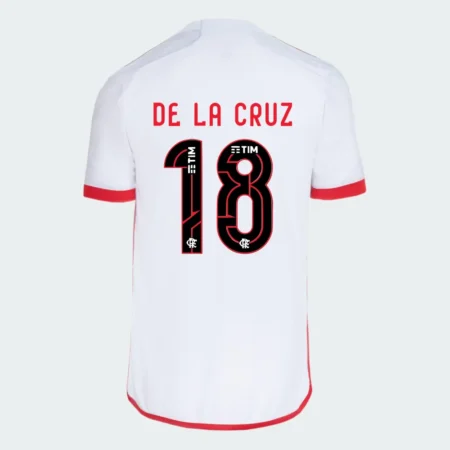 Camisa Flamengo Do De La Cruz #18 Branca Reserva 2024/25 Masculina