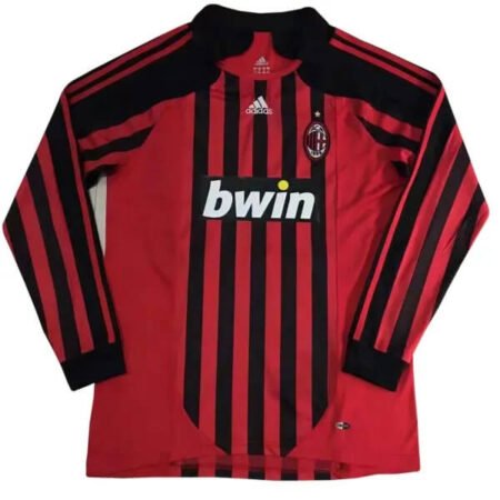 Camisa Ac Milan Home Vermelha I 2007/08 Manga Longa