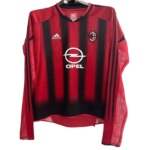 Camisa Ac Milan Home Manga Longa Vermelha I  2004/05