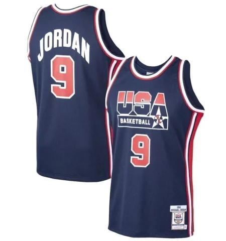 Regata Mitchell & Ness Team USA - Olimpíadas 1992 Azul - Jordan #9
