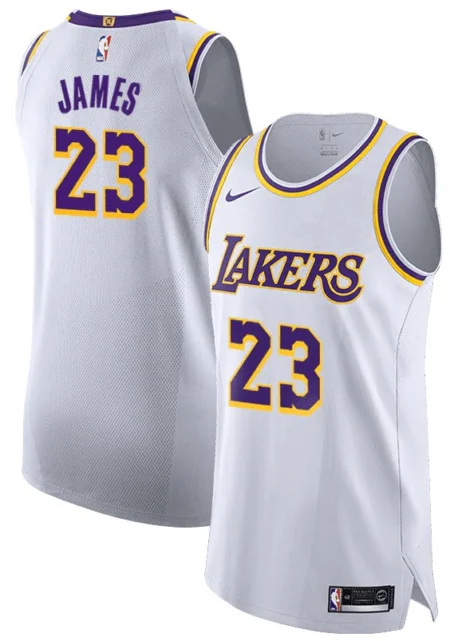 Regata AUTHENTIC - Los Angeles Lakers - Branca - JAMES #23