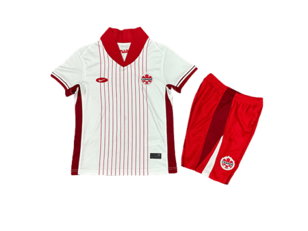 Kit Infantil Canadá Branca II Away 2024/25 Unissex