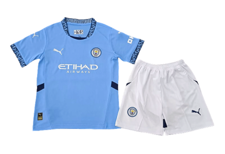 Kit Infantil Manchester City Azul Home I 2024/25 Unissex
