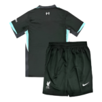 Kit Infantil Liverpool Preta Away II 2024/25 Unissex