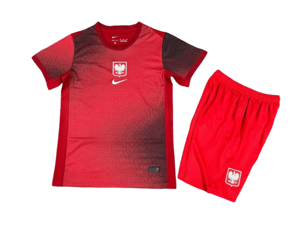 Kit Infantil Polônia Away II Vermelha 2024/25 Unissex