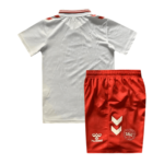 Kit Infantil Dinamarca Branca Away II 2024/25 Unissex