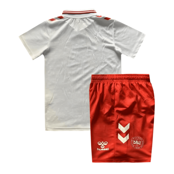 Kit Infantil Dinamarca Branca Away II 2024/25 Unissex