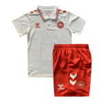 Kit Infantil Dinamarca Branca Away II 2024/25 Unissex