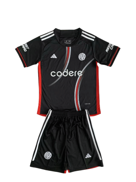 Kit Infantil Três River Plate Preta La Máquina 2024/25 Unissex