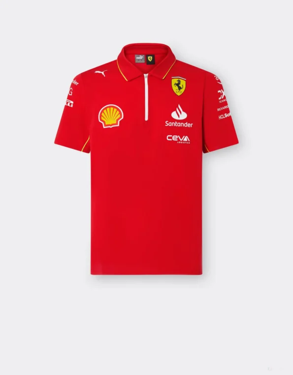 Camiseta Polo Scuderia Ferrari F1 Vermelha 2024 Team Driver