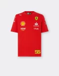 Camiseta Scuderia Ferrari F1 Sainz 55 Vermelha 2024 Team