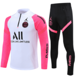 Conjunto de Treino PSG Jaqueta+Calça Rosa/Branco 2021/22