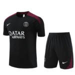 Conjunto de Treino PSG Camisa Preta + Bermuda Preta 2024/25