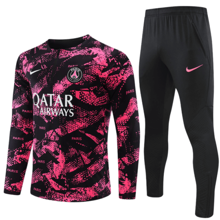 Conjunto de Treino PSG Jaqueta+Calça Rosa/Preto 2022/23
