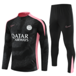 Conjunto de Treino PSG Jaqueta+Calça Preta/Rosa 2024/25