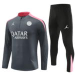 Conjunto de Treino PSG Jaqueta + Calça Cinza/Rosa 2024/25